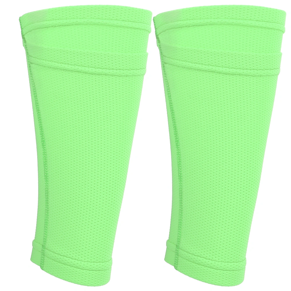 1 Pair Soccer Shin Guard Socks Double Layer Shin Pad Sleeves for Football Training GreenYouth / M