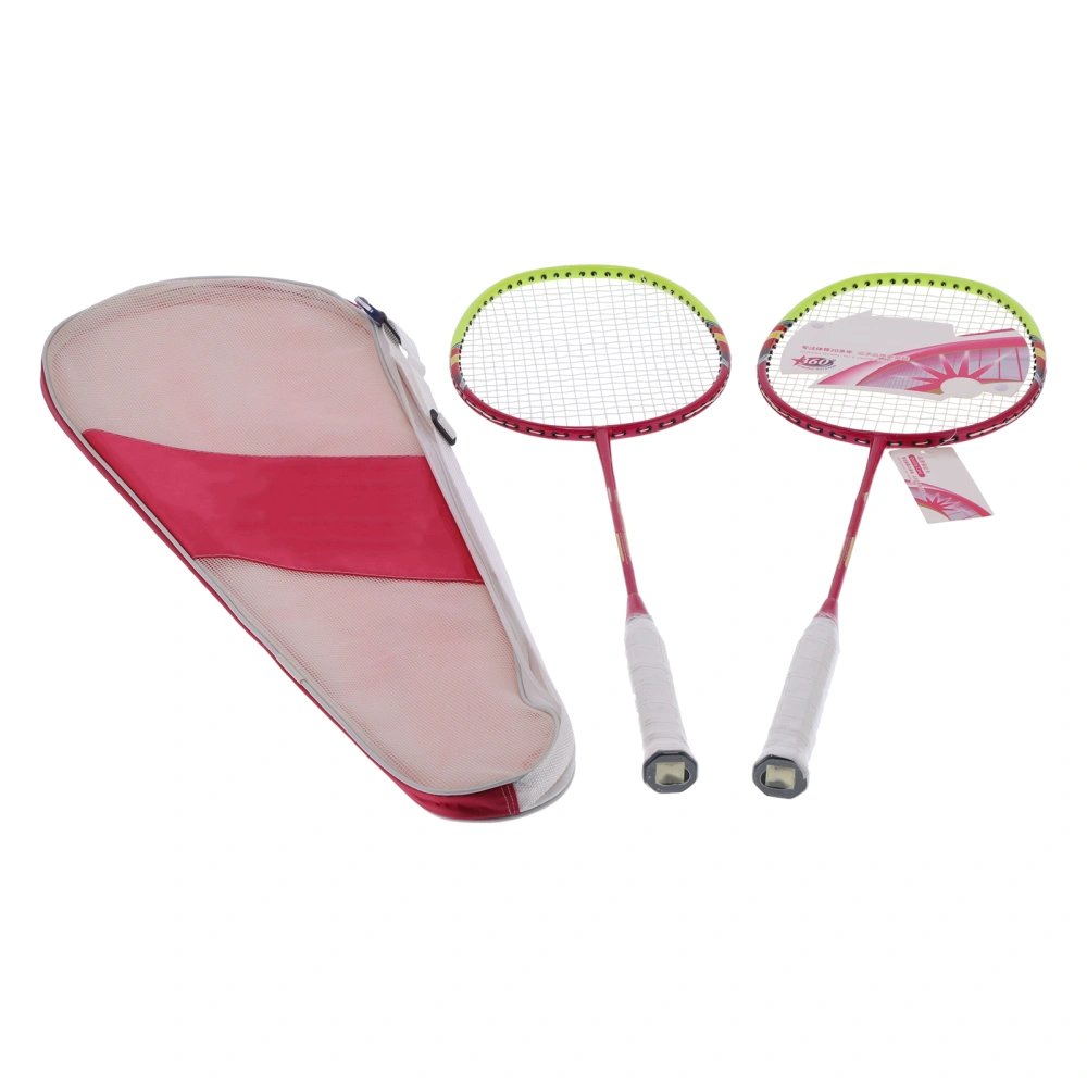 2 Player Badminton Racquets Adults Lightweight Carbon Fiber Rackets with Carrying Bag