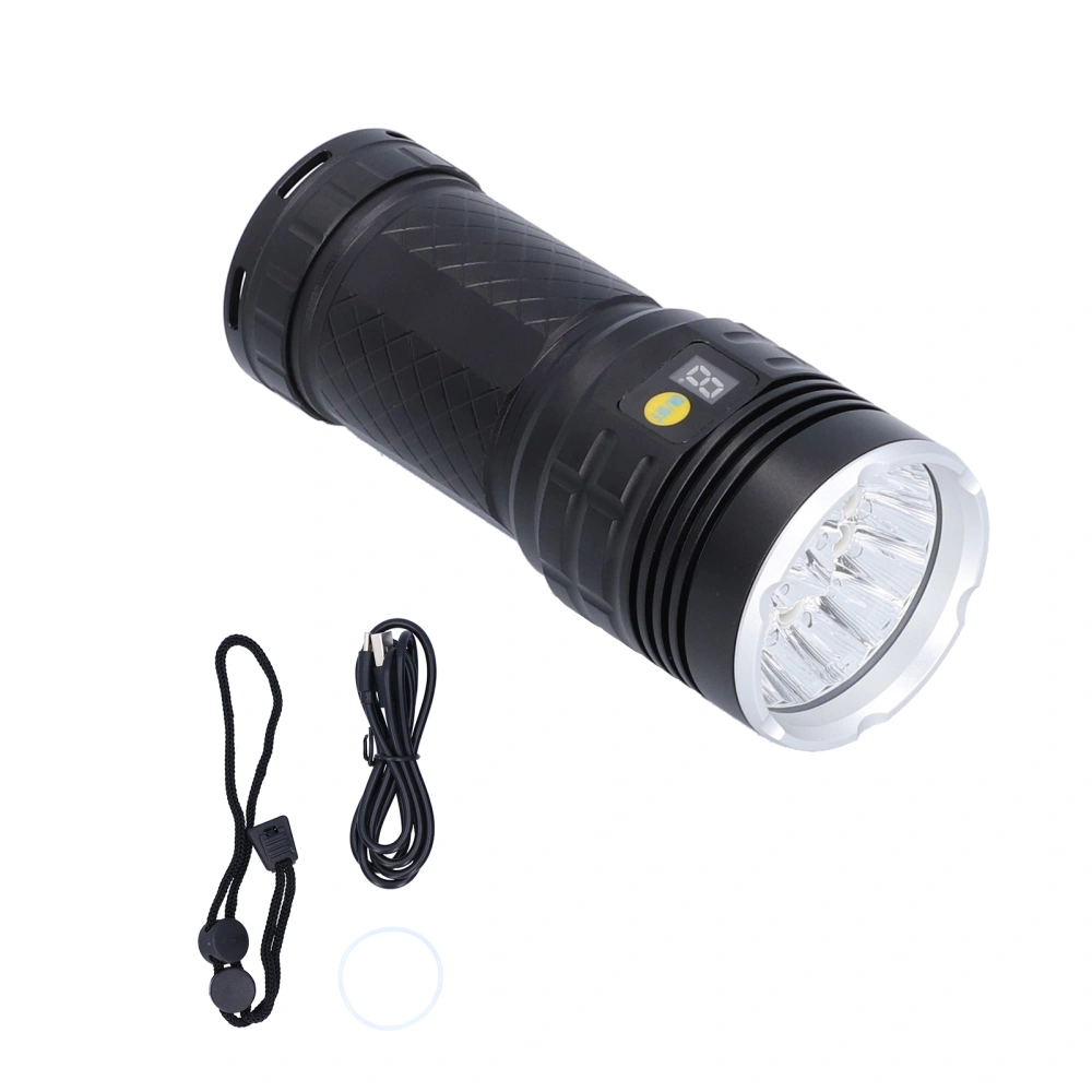 LED Flashlight XMT6 LED 15000lm USB Rechargeable IP65 Waterproof Outdoor Portable Torch