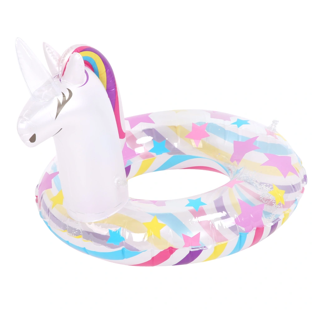 Children for Unicorn Inflatable Swimming Ring Glitter Pool PVC Float Tube Star Pattern