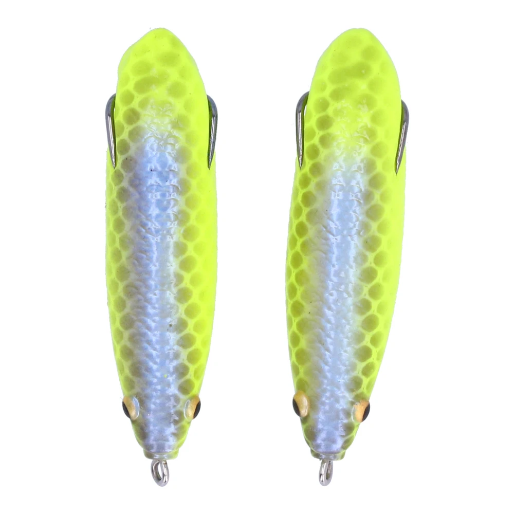 2Pcs Artificial Fish Shaped Bait Lifelike Soft Silicone Lure Fishing Swimbait with HookSilver Back Green