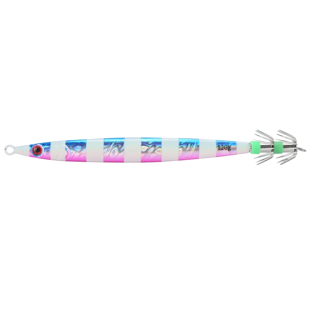 Artificial Baits Fishing Metal Lure Luminous Squid Jigs Lifelike Swimbait with HookBlue