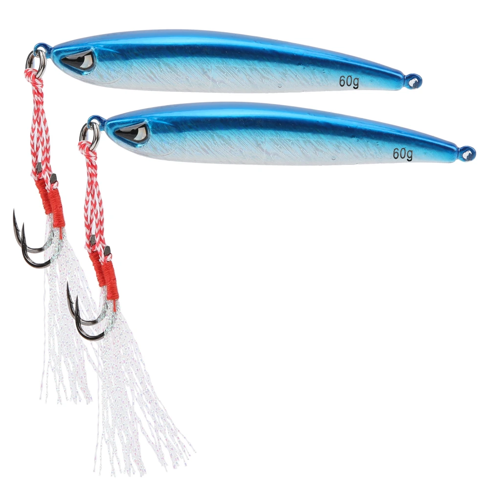 2Pcs Fishing Lure 3D Simulation Eyes Jig Wobbler Crankbait Bass Trout Pike Bait SwimbaitBlue