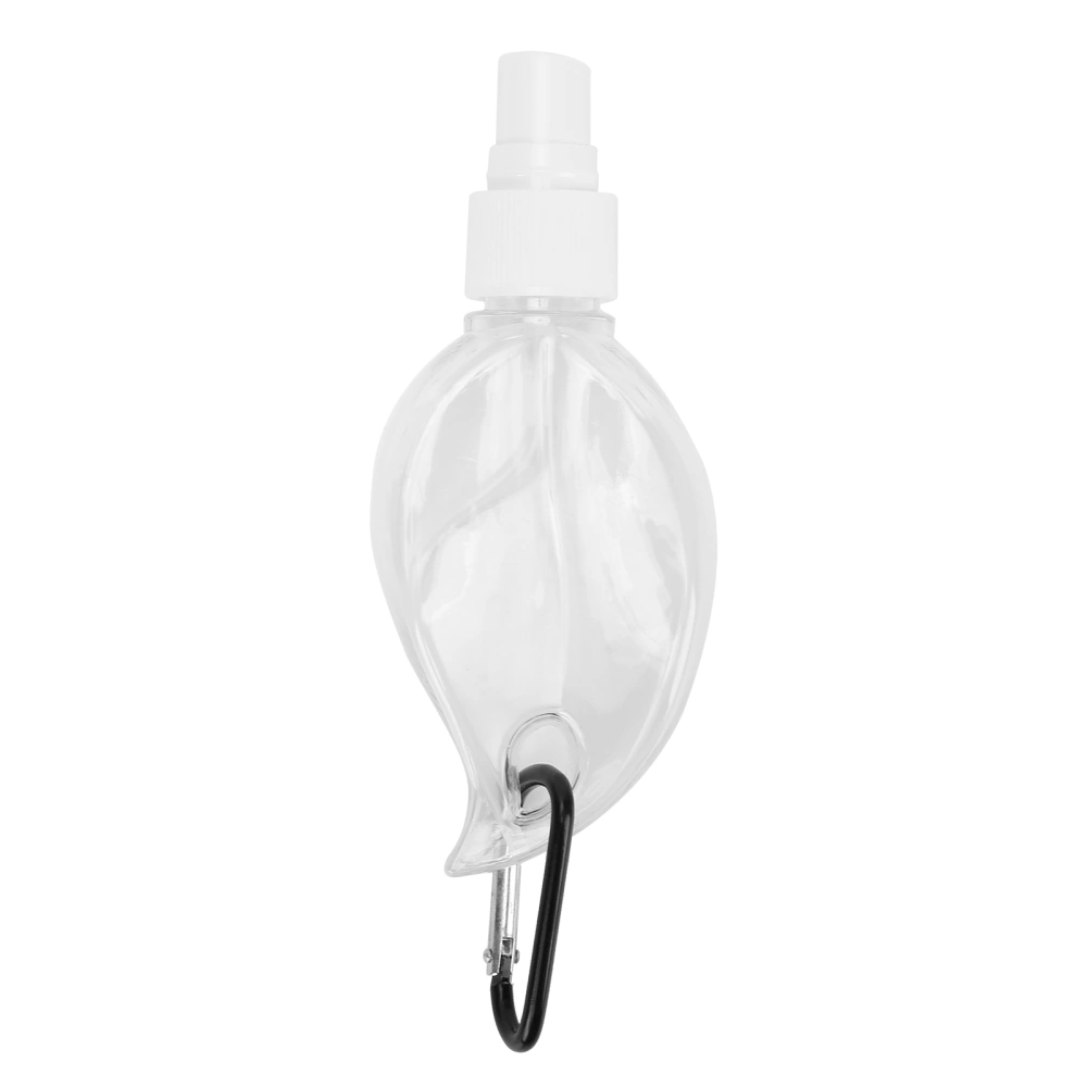 50ml Leaf Shape Transparent Travel Dispensing Spray Bottles with Keychain Refillable ContainerWhite Nozzle