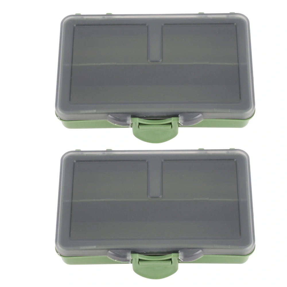 2Pcs Fishing Hook Bait Gadget Box Mini PP Storage Box Case for Fishing Tackle Accessories2 Compartments