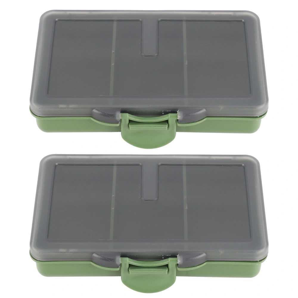 2Pcs Fishing Hook Bait Gadget Box Mini PP Storage Box Case for Fishing Tackle Accessories3 Compartments