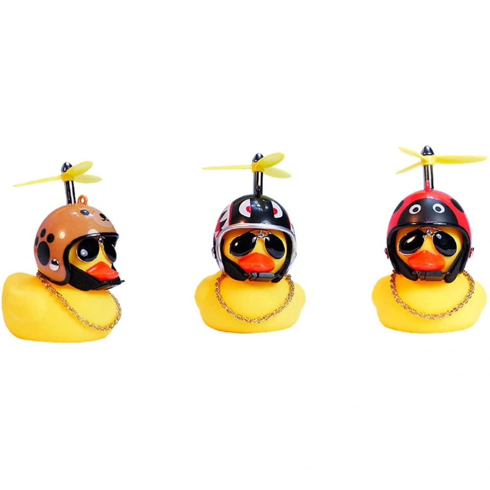 Motorcycle Handlebar Duck Ornament Small Yellow Duck Helmet Ornament