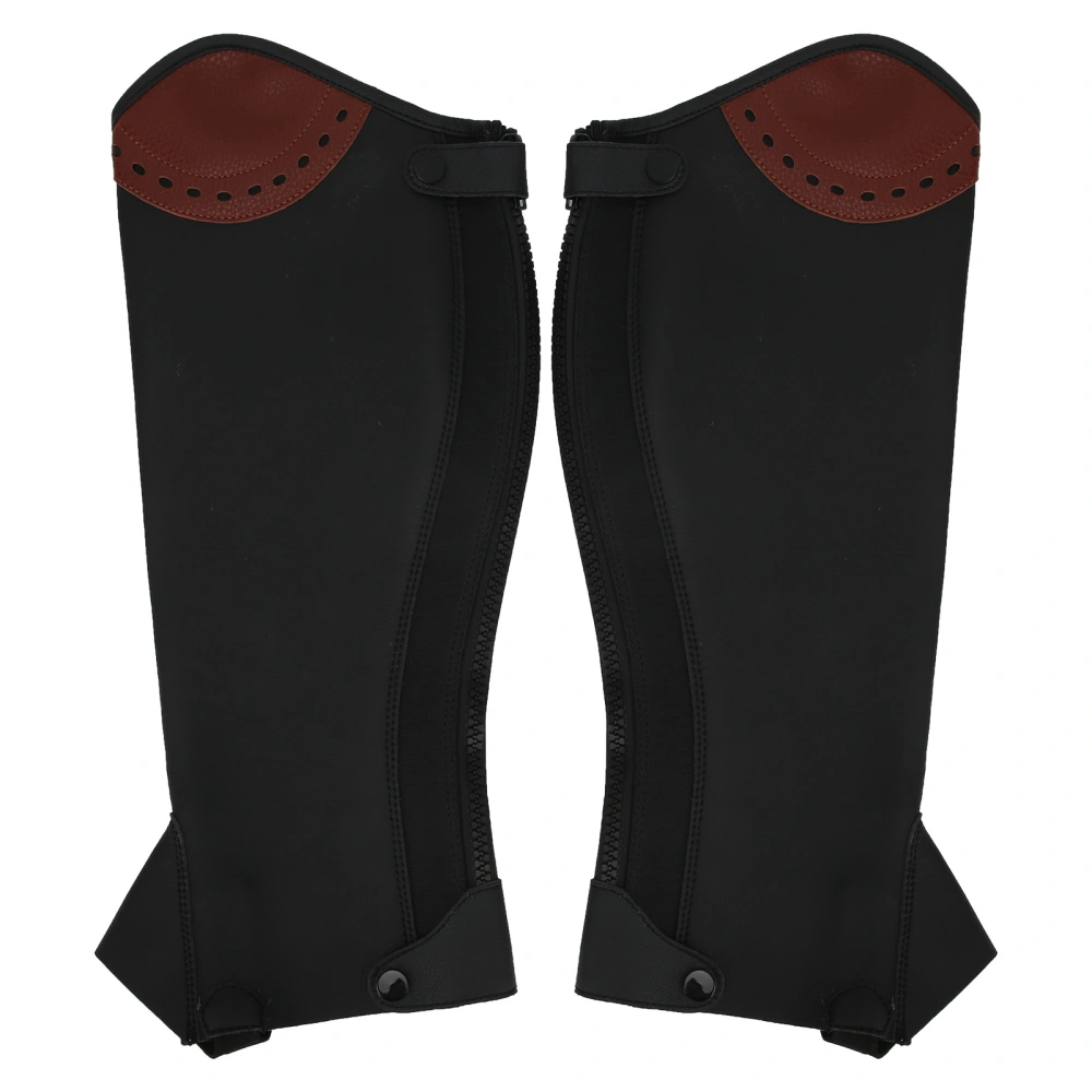 2Pcs Leather Half Chaps Equestrian Horse Riding Half Chaps Leg Guard Protector for AdultsM