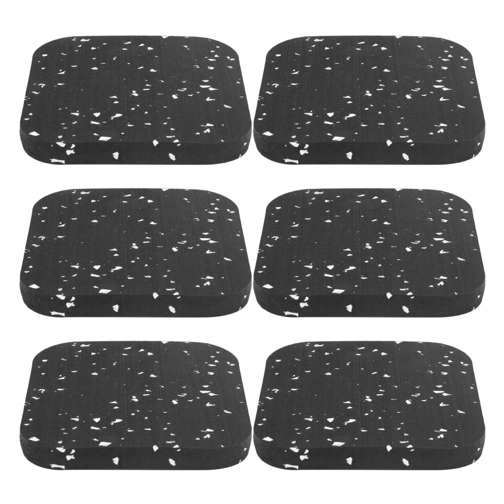 6PCS Rubber Treadmill Mat Sound Insulation Cushion Exercise Equipment Mat Fitness DampingBlack White