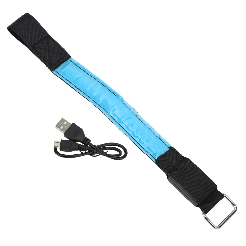 Outdoor Night Run Armband Light with LED Rechargeale Lattice Light Reflective Lattice BandBlue