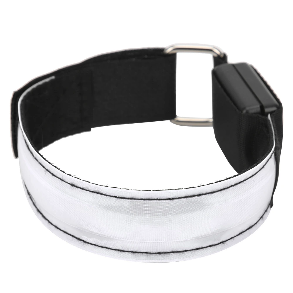 Outdoor Night Running Light Armband with LED Glow Bracelet Light Reflective Sport BeltWhite