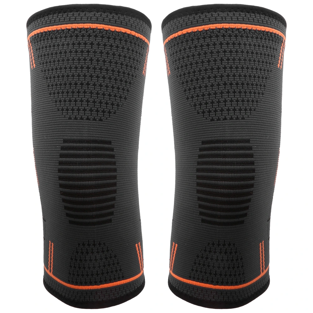 Outdoor AntiSlip Sports Kneepad Fitness Knee Brace Knitted Knee Compression Sleeve(M Orange)