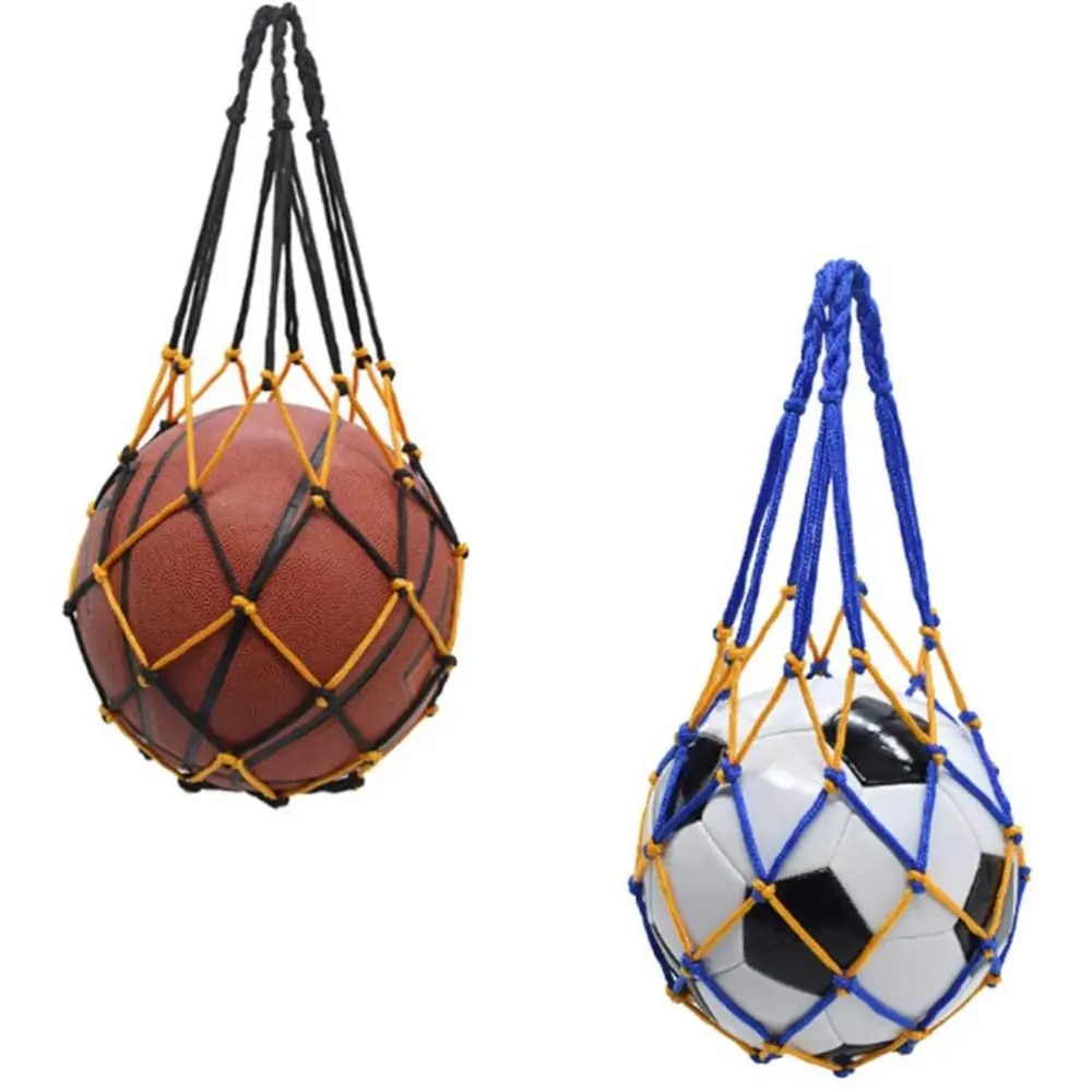 2PCS Basketball Carrying Net Bag Mesh Balls Bag Practical Portable Hand Made Football Net Bag for Vegetables Basketballs Fruits