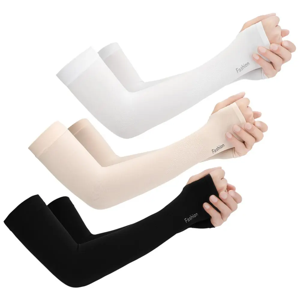 BuyWeek 3 pair UV Sun Protection Arm Sleeves Ice Silk Cooling Arm Sleeves for Outdoor Cycling Running Sleeves for Men and Women