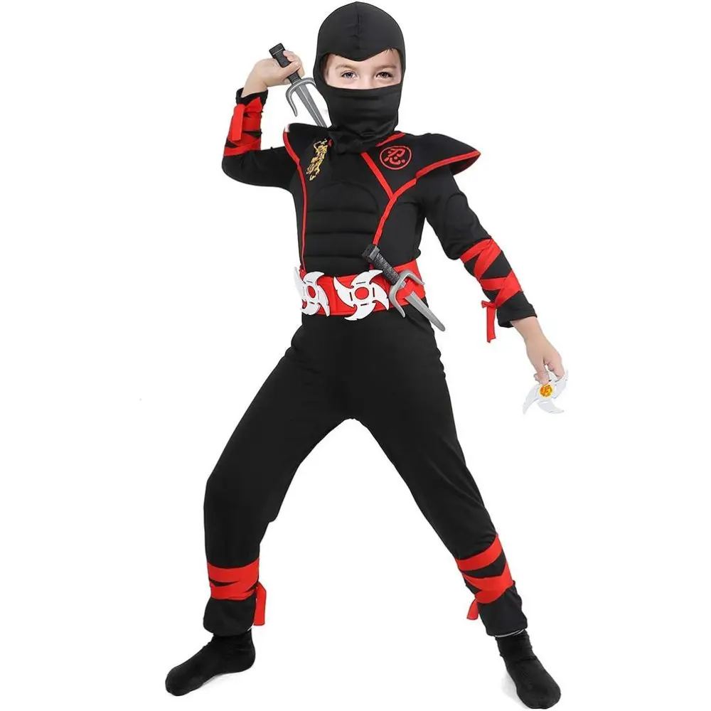 Black Red Muscle Chest Costume Halloween Costume Safety Boys Power Costume