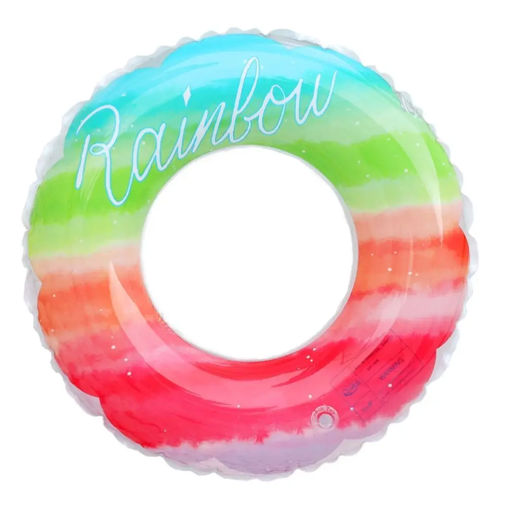 Rainbow Swimming Ring for Kids Summer Beach Inflatable Swim Ring Water Fun Party Toy