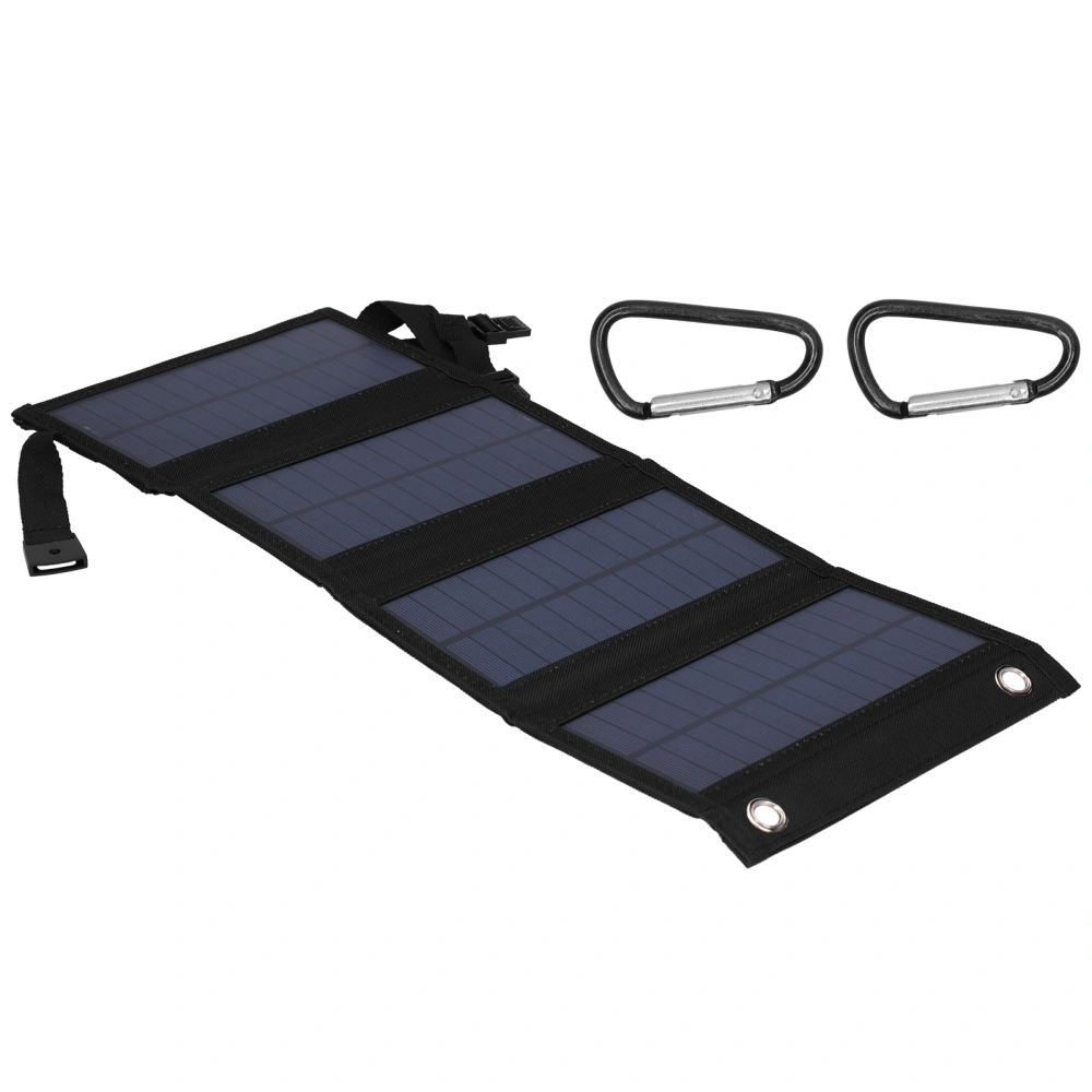 7W 5V Portable Solar Panel Folding Charger Board Emergency Charger for Outdoor Camping Black