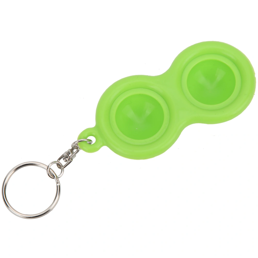 Stress Relief Keychain Push Bubble Key Ring Hand Sensory Puzzle Toy Silicone for Students Adults ChildrenGreen