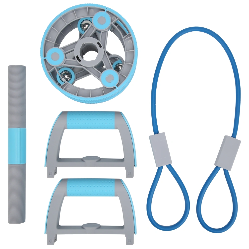 Multifunctional Combined Abdominal Wheel Pull Strap Set Domestic Gym Fitness TrainingBlue