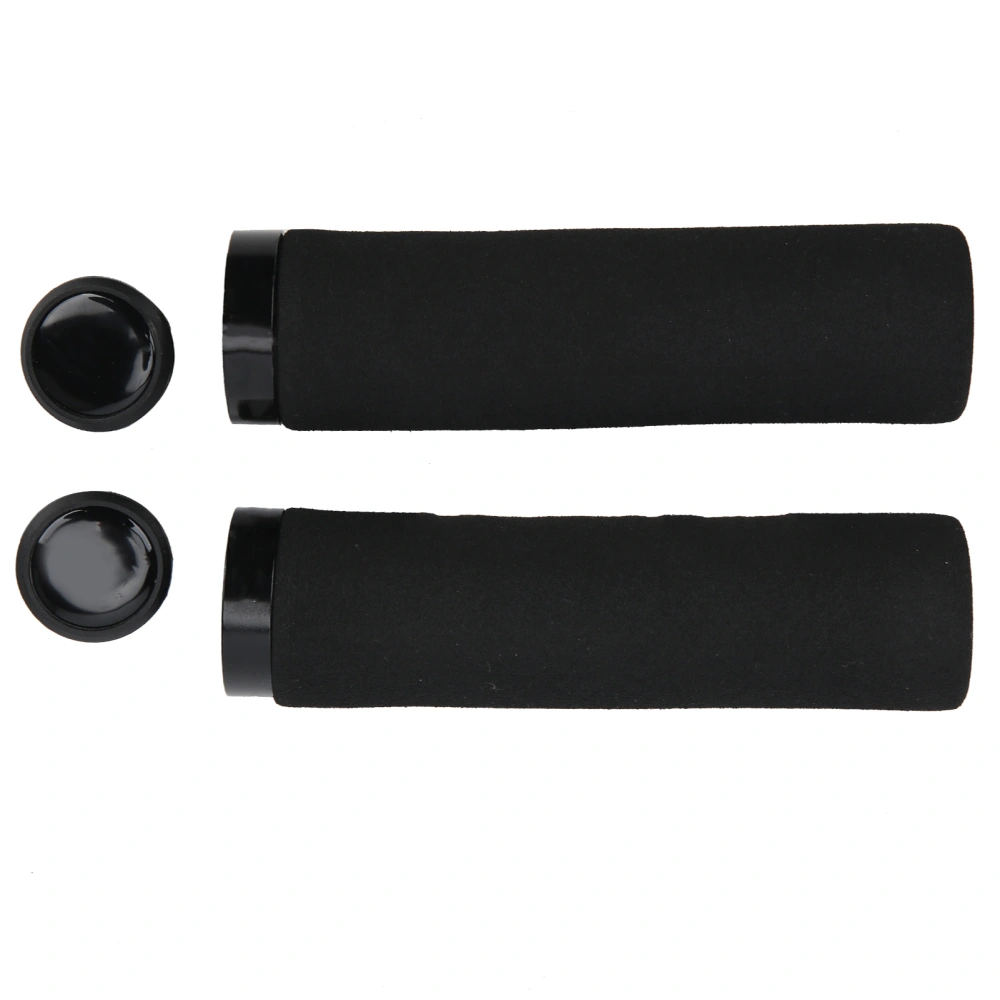 Bicycle ShockAbsorbent Handlebars Comfortable Mountain Bike Skid Resistant Sponge Handlebars(Black Handlebars and Black Lock Rings )