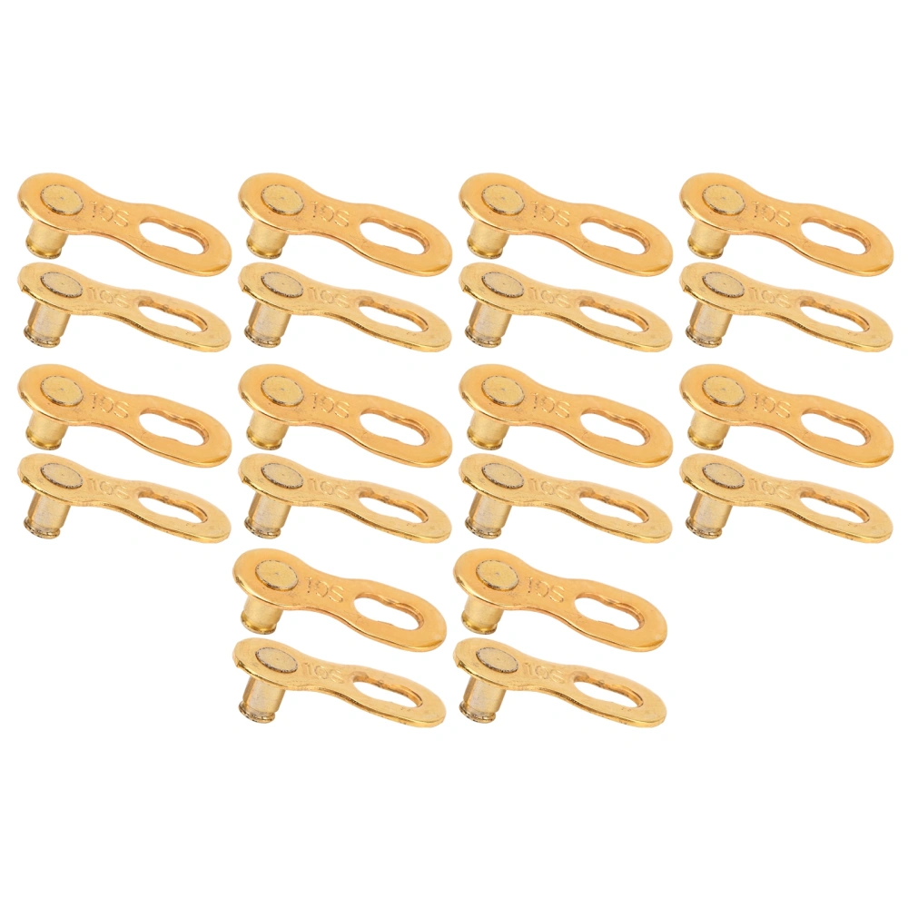 10 Pair 10 Speed Steel Bike Bicycle Chain Missing Link Connector Parts Cycling Accessory Golden