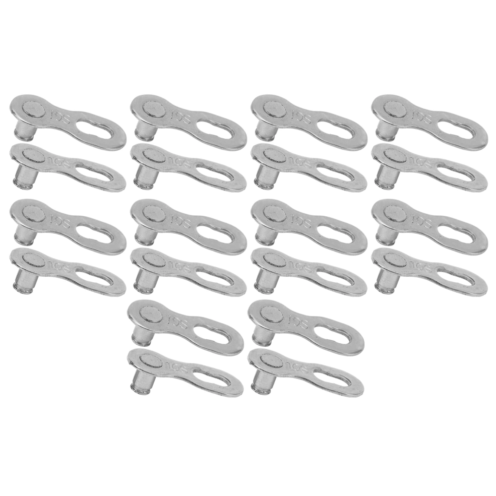 10 Pair 10 Speed Steel Bike Bicycle Chain Missing Link Connector Parts Cycling Accessory Silver