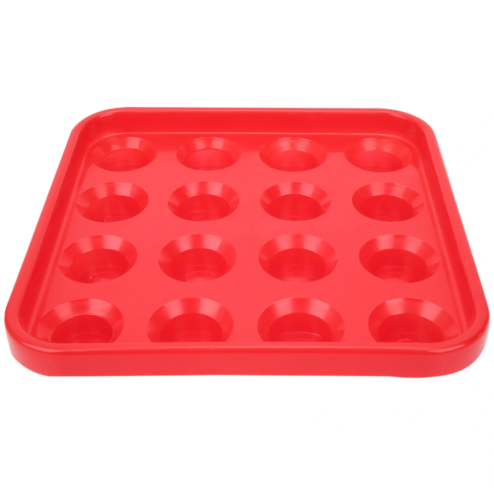 Black Plastic Billiard Ball Tray 16 Holes Storage Holder Box Billiards Accessories Red