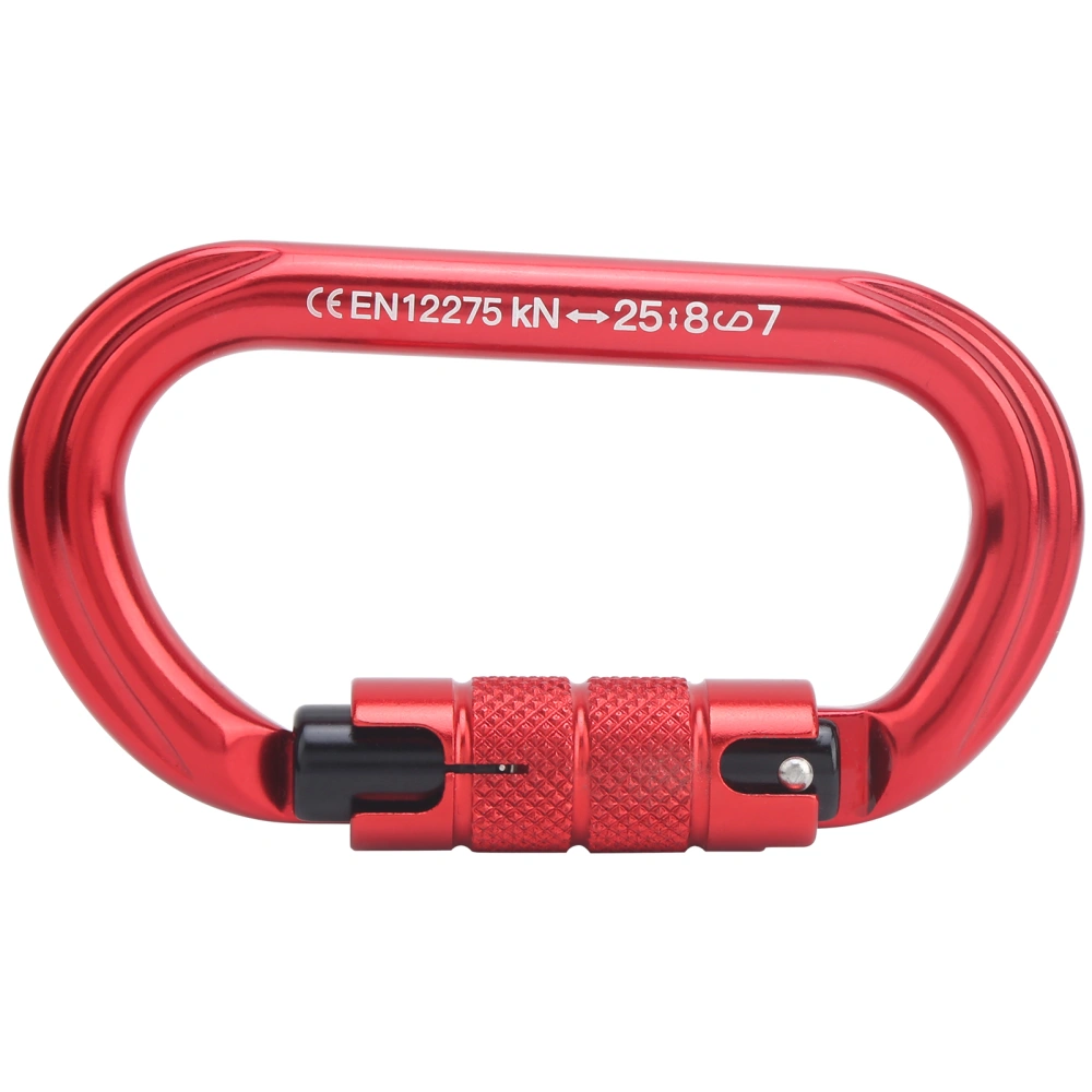 Xinda O Shape Locking Carabiner Clips Aluminum Alloy Heavy Duty Carabiner for ClimbingRed