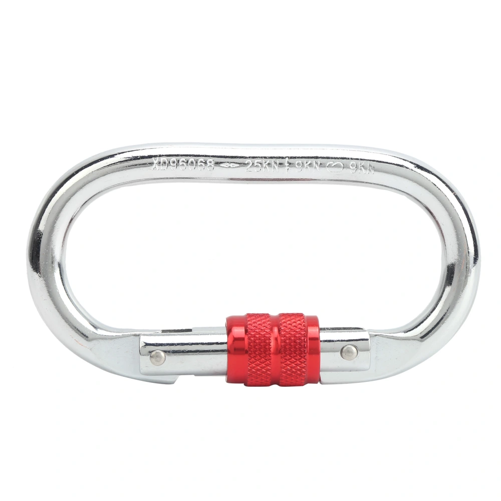 XINDA Carabiner Silver and Red Outdoor Climbing Equipment O Type Safety Buckle 25KN