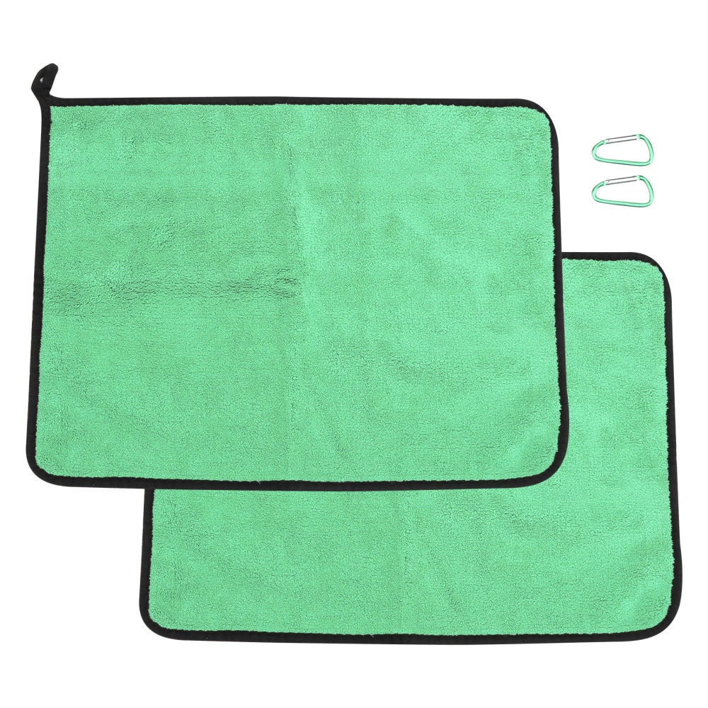 Cotton Fishing Towel Thickening Water Absorption Double Sided Color Towel Fishing Accessory(Green Gray )