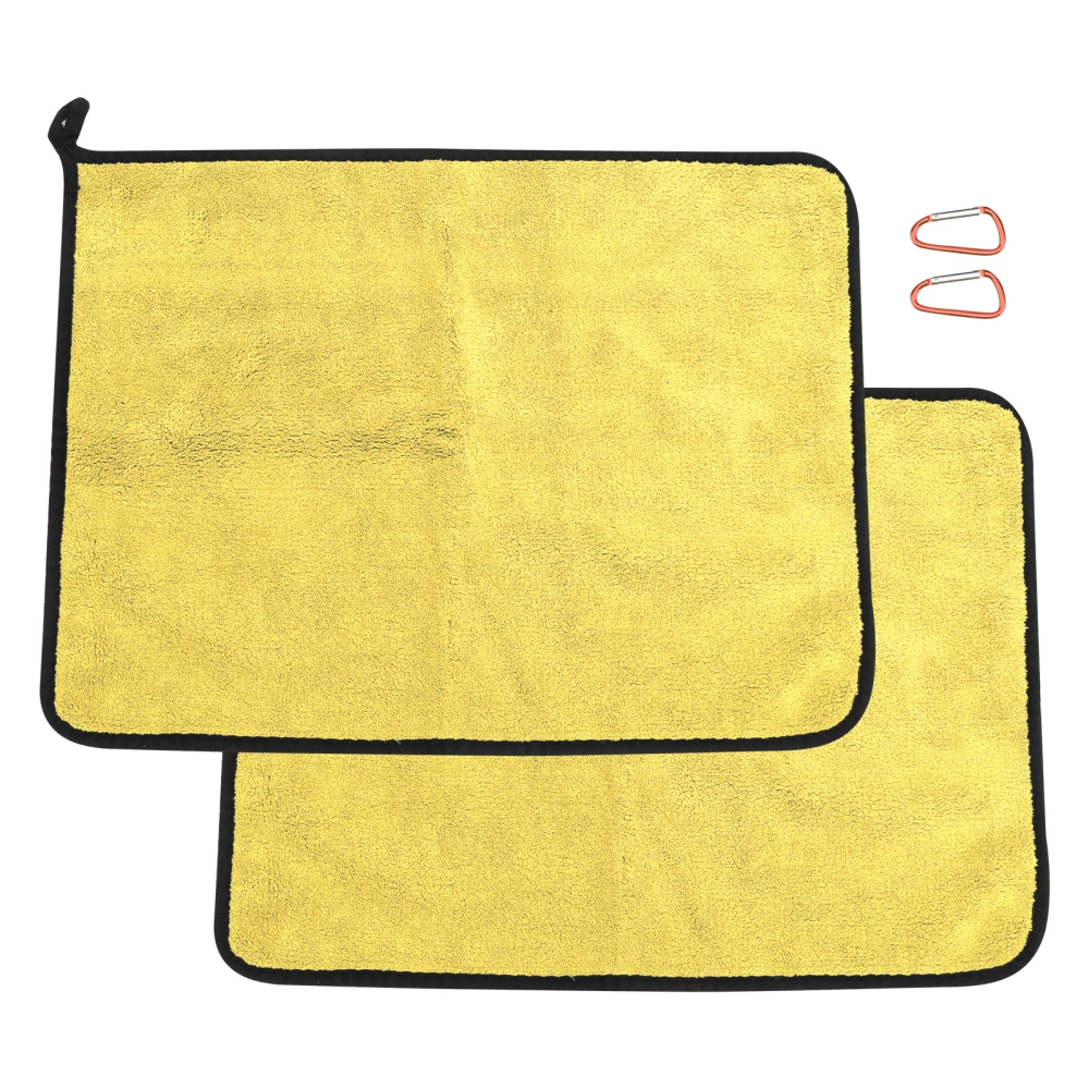 Cotton Fishing Towel Thickening Water Absorption Double Sided Color Towel Fishing Accessory(Yellow Gray )