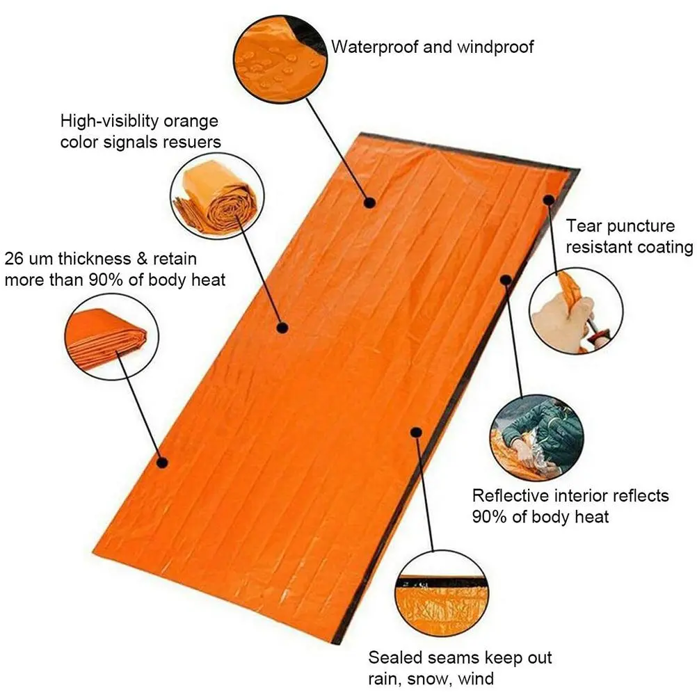 Emergency Survival Sleeping Bag Emergency Blanket Waterproof Portable Insulation Bags for Adventure Hiking Camping