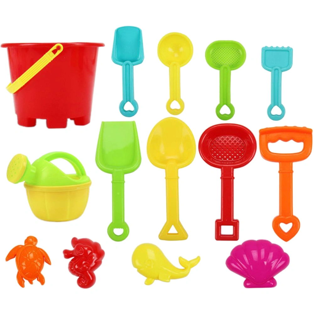 14Pcs Beach Tool Set Sand Toys Kids Fun Water Beach Tools Sand Shovel and Bucket Toy Set Gifts