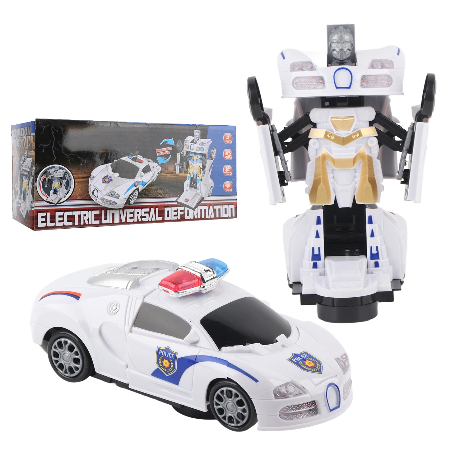 2 in 1 Children Electric RC Racing Car Transforming Vehicle Robot Model Toy with Light