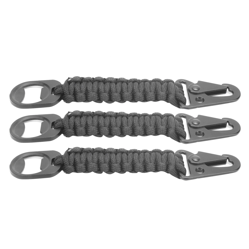 3pcs Multifunctional Bottle Opener Paracord Carabiner Lanyard AntiSlip Outdoor Pendant