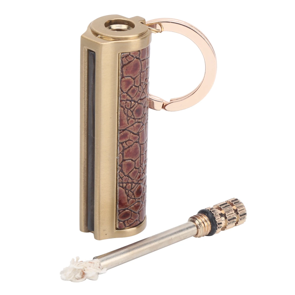 Outdoor Portable Match Fire Lighter Waterproof Reusable Flint Lighter with KeychainRed Shell