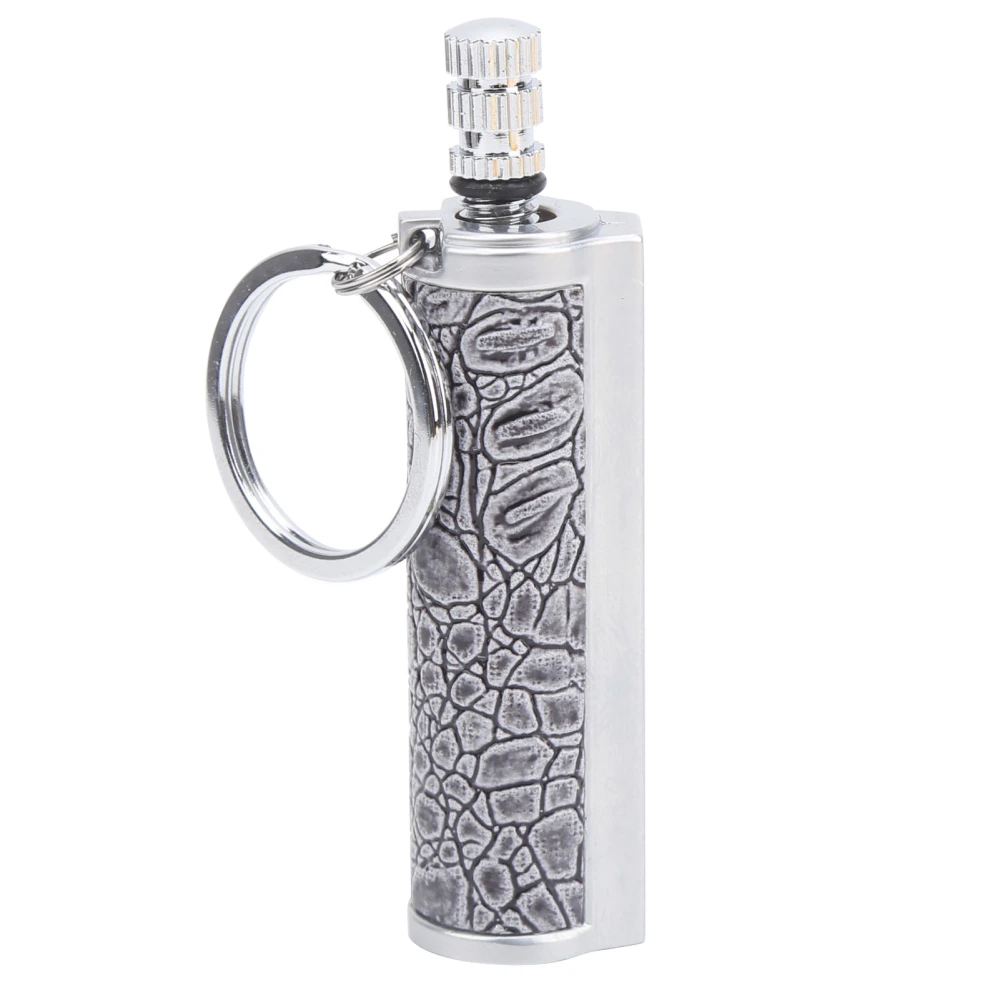 Outdoor Portable Match Fire Lighter Waterproof Reusable Flint Lighter with KeychainSilver Shell