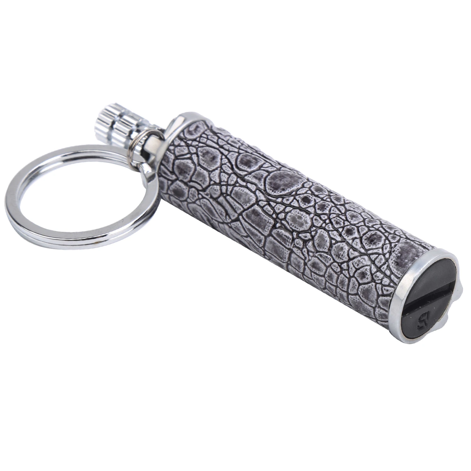 Outdoor Portable Match Fire Lighter Waterproof Reusable Flint Lighter with KeychainSilver Shell