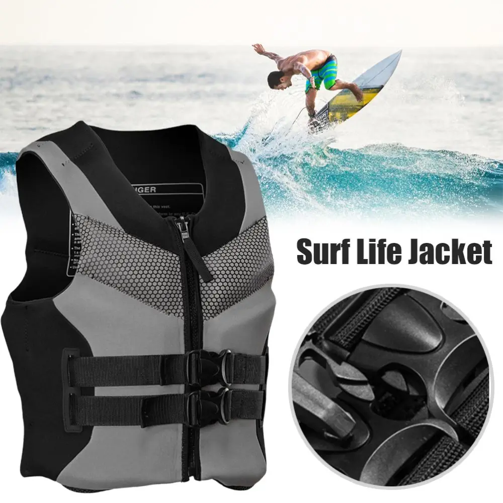 Adult Swimming Vest Life Vest Fishing Vest Wear Resisting Durable Swimming Buoyancy Aid Vest for Water Skiing Surfing Fishing