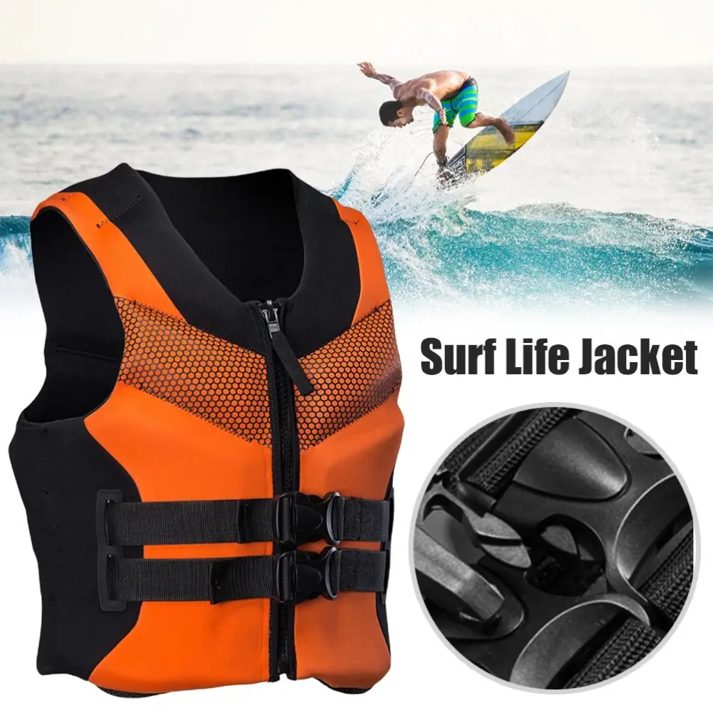 Adult Swimming Vest Life Vest Fishing Vest Wear Resisting Durable Swimming Buoyancy Aid Vest for Water Skiing Surfing Fishing