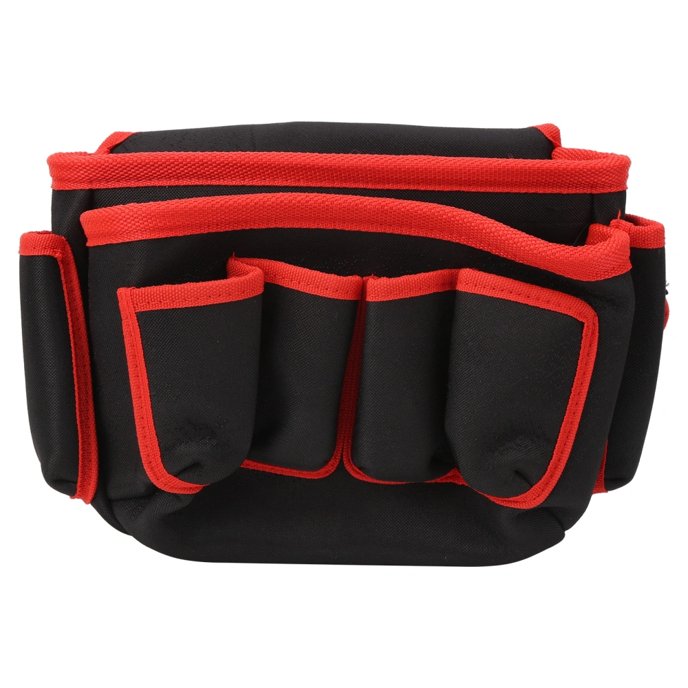 MultiFunctional Repair Tool Waist Bag Outdoor MultiPocket Waist Pouch Tools Organizer(Red Edge )