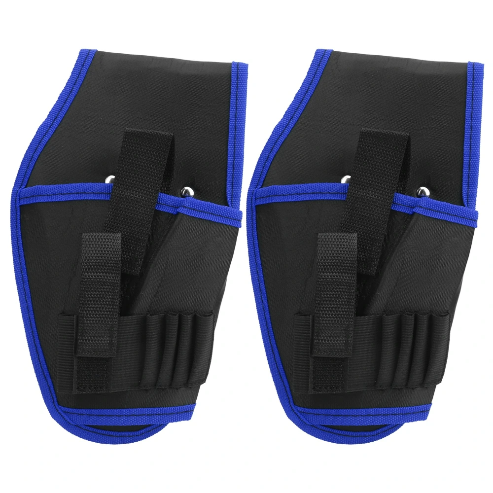 2Pcs Electric Drill Belt Pouch Portable Cordless Electrician Tool Multifunctional BagBlue Edge