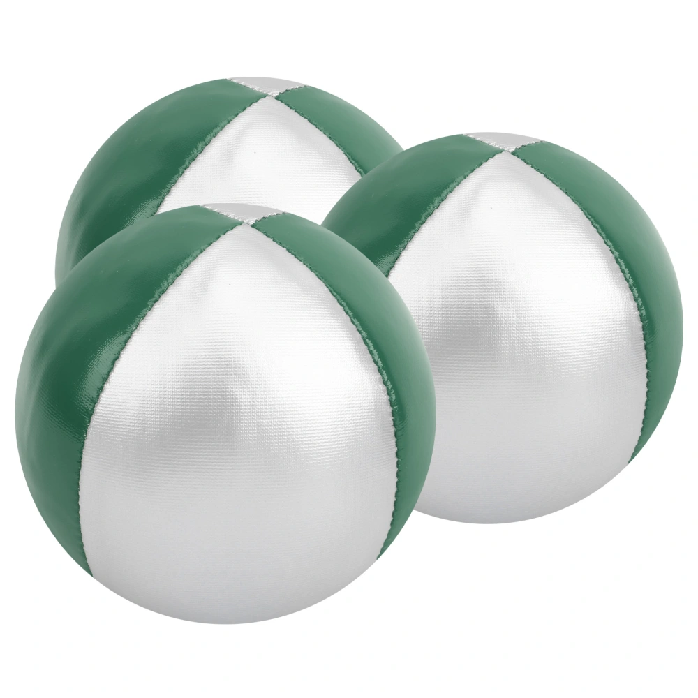 3Pcs Variety Show Juggling Toss Ball Indoor Leisure Sports Fun Puzzle Educational Toygreen/silver