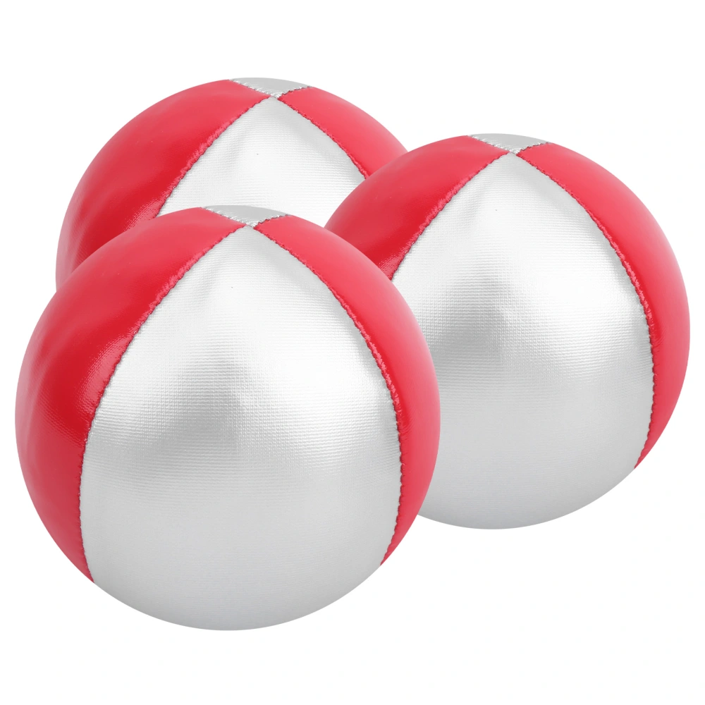 3Pcs Variety Show Juggling Toss Ball Indoor Leisure Sports Fun Puzzle Educational Toyred/silver