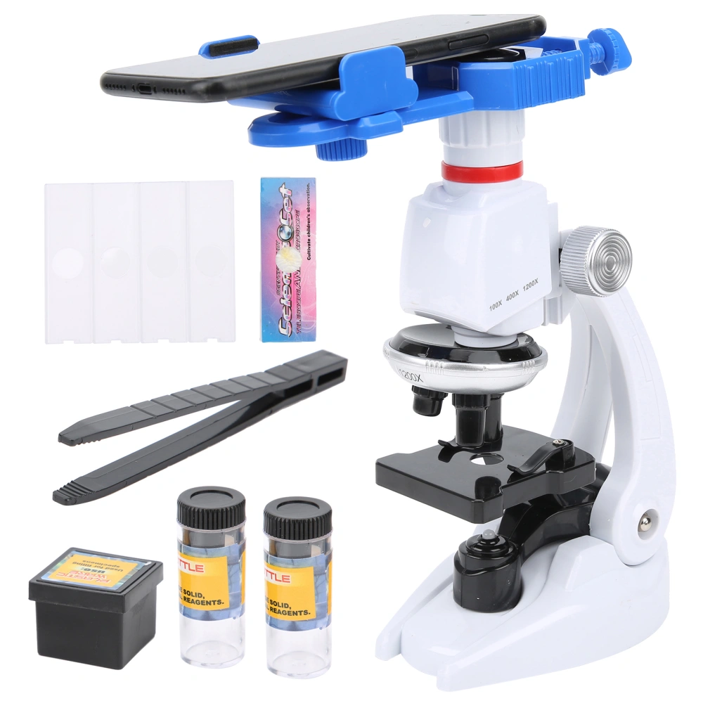 Children Monocular Microscope 1200X Magnification Science Kits Educational Accessory L