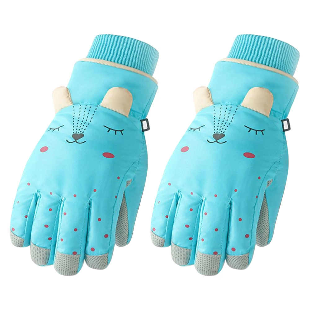 Children Winter Skiing Gloves Waterproof Windproof Non Slip Winter Warm Gloves Children Ski Mittens for Girls Boys