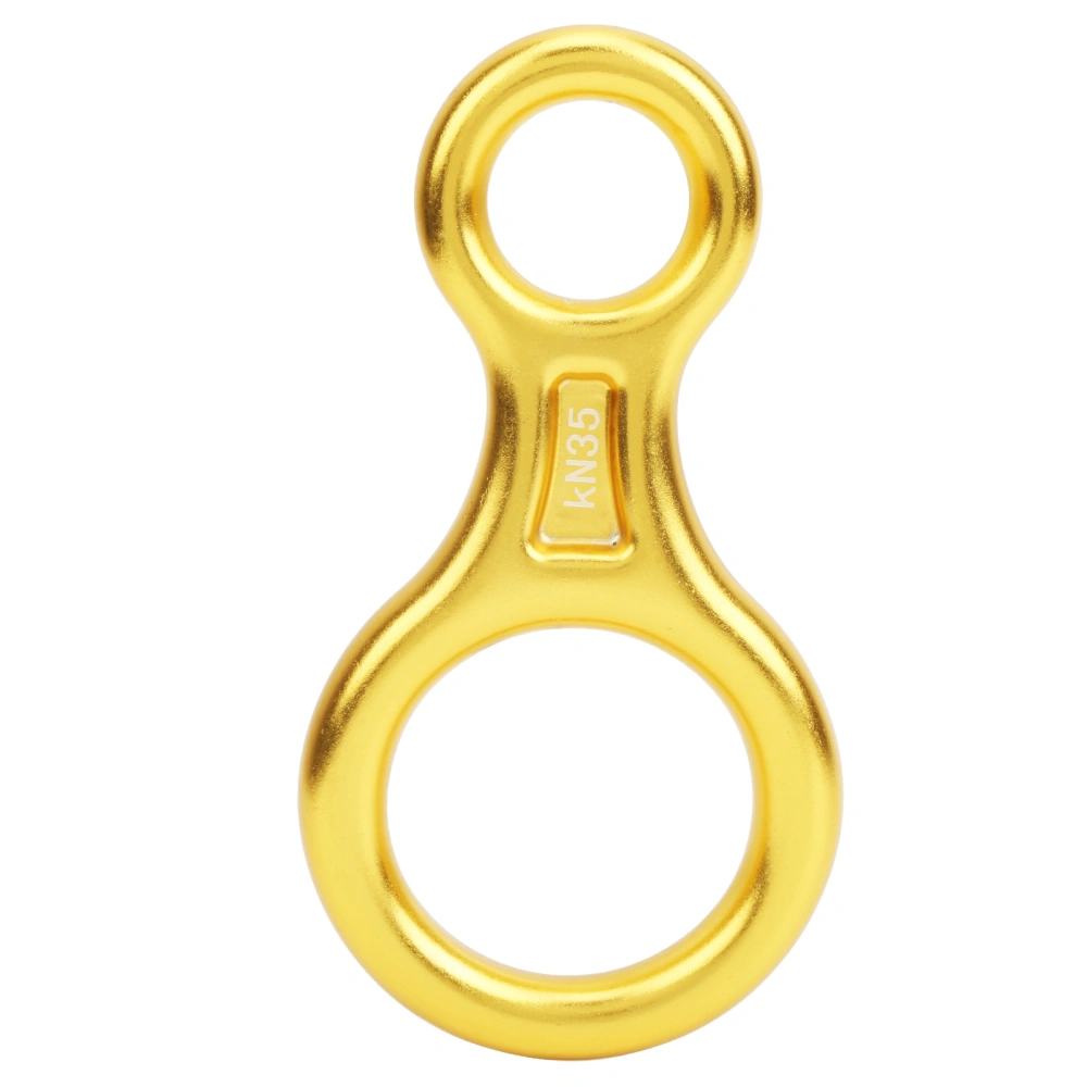 Climbing 35KN Figure 8 Descender Downhill Equipment Alloy Rigging Plate for RappellingGold