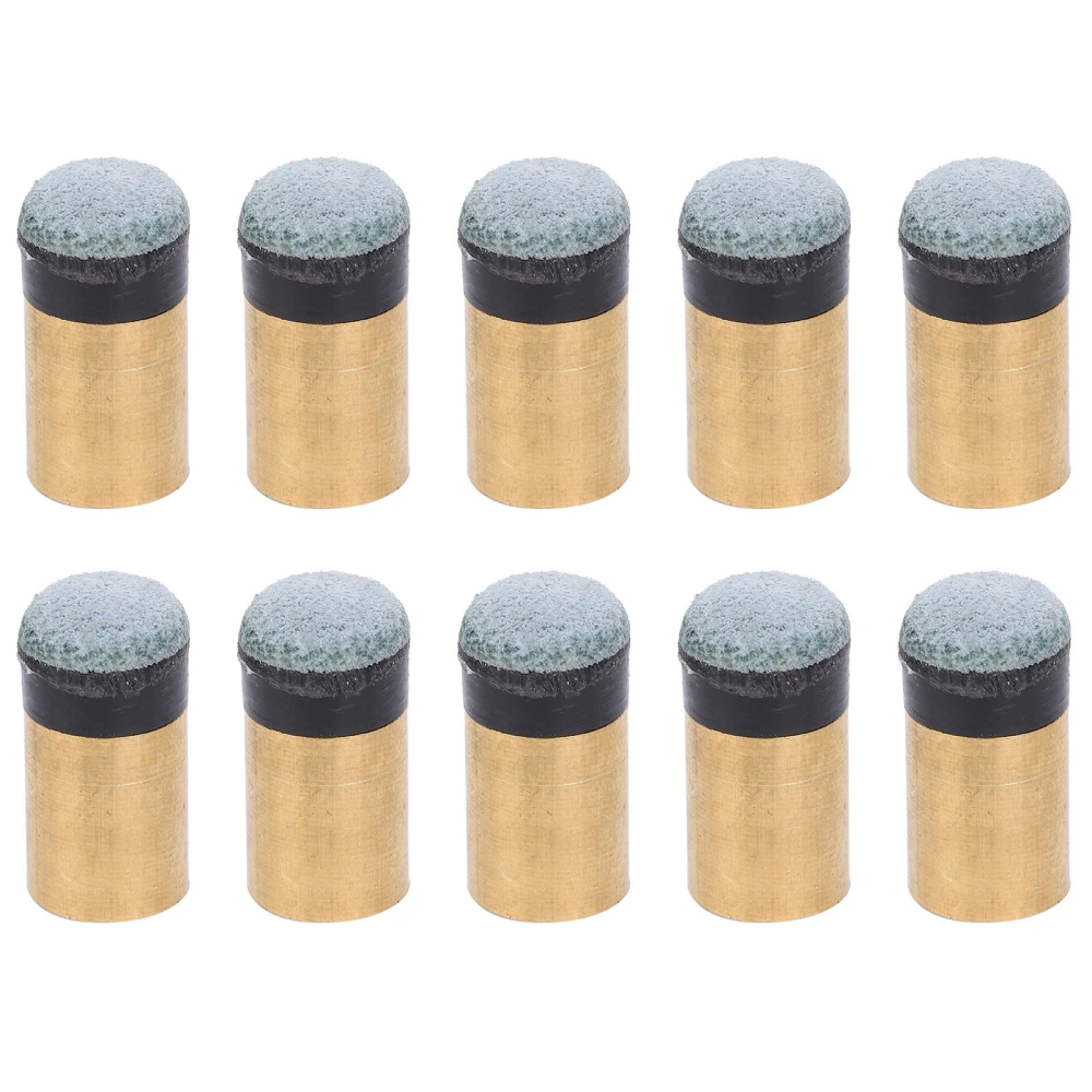 10pcs Billiards Snooker Pool Cue Pole Tip Replacement Parts Screwon Copper PU Leather(10MM )