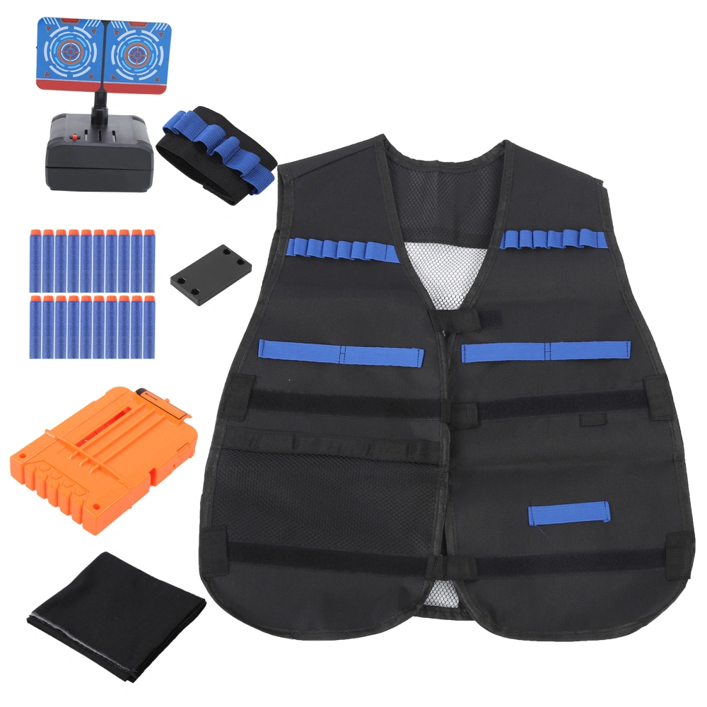 Portable Kids Toy Foam Bullets Game Jacket Vest Kit with Small Electronic Scoring Target