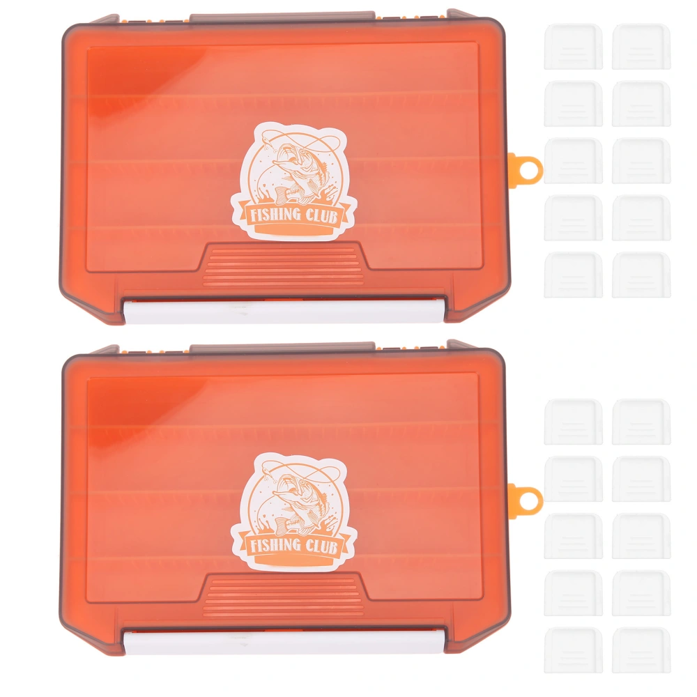 2pcs Single Layer Insert Bait Box Tackle Lure Storage Case ABS Fishing Gear AccessoriesOrange